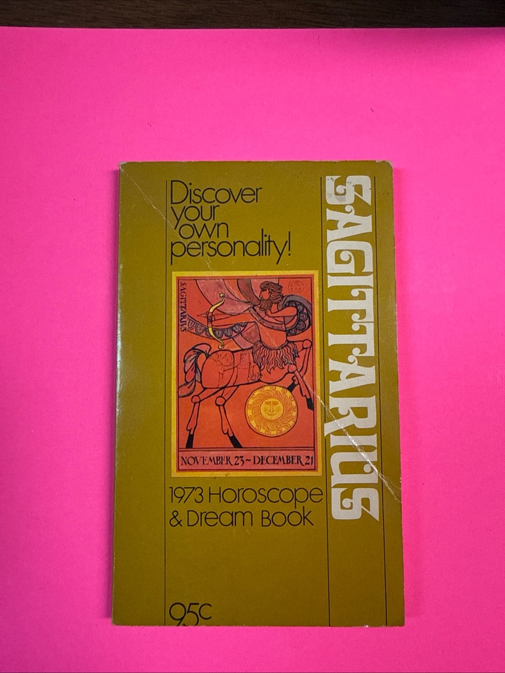 Vintage 'Sagittarius' 1973 Horoscope & Dream Book - Olive Green